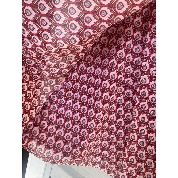 Silvian Heach Peacock Top, Pink Red Blouse, Size Small - Picture 7 of 9